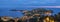 Panorama of Cape Ferrat at dusk, France