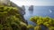 Panorama of Capri island and Faraglioni rocks, Italy