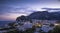 Panorama of Capri island at night, Italy