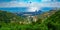 Panorama of Carmel coast, Siach valley and  Mahmud mosque, Haifa