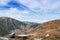 Panorama of Carpathians mountains and famous Transalpina road. Romaniaâ€™s scenic drives Transalpina, climbing to the top of a