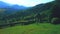 Panorama of Carpathians and Transfiguration Monastery in Dzembronia, Ukraine