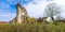 Panorama with Carta monastery, a former Cistercian Benedictine monastery, located in southern Transylvania, near Sibiu, Romania