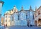 Panorama of Cathedral side wall and Broletto of Como, Italy