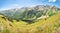 Panorama of the Caucasus Mountains. Elbrus area