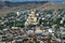 Panorama of the center of Tbilisi. the The Holy Trinity Cathedr