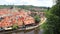 Panorama of Cesky Krumlov. A beautiful and colorful amazing historical Czech town. The city is UNESCO World Heritage Site on Vltav