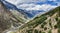 Panorama of Chandra river in Lahaul valley in Himalayas