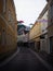 Panorama of charming quaint empty narrow streets of Scheibbs village town with number twenty decoration in Lower Austria