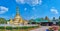 Panorama with Chedi of Wat Chong Klang Temple, Mae Hong Son, Thailand