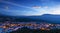 Panorama of Chefchaouen with buildings painted in blue color, Mo