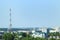 Panorama of Chernihiv town from above with buildings