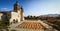 Panorama of the Church of Santo Domingo de GuzmÃ¡n from the Cultural Centre of Oaxaca, Oaxaca, Mexico