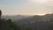 Panorama of city from beverly hills. Camera moves slowly. Beautiful scenery green trees. Luxury houses of rich people