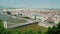 Panorama of the city of Budapest, across the Danube River passes the white bridge of Erzsebet