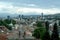 Panorama of the city center of Sarajevo, Bosnia and Herzegovina, seen from above.