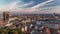 Panorama of the city center timelapse, Zagreb capitol of Croatia, with mail buildings, museums and cathedral in the