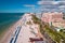 Panorama of City Clearwater Beach FL. Summer vacations in Florida. Beautiful View on Hotels and Resorts on Island.