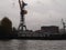Panorama of the city of Hamburg. Blohm und Voss Dock. View of the Elbe river in Hamburg