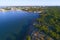 Panorama of the city of Hanko on a warm July morning aerial photography. Finland
