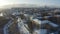 Panorama the city of Kirov and the high bank of the river Vyatka and the Alexander Grin Embankment and the rotunda on a