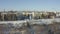 Panorama the city of Kirov and the high bank of the river Vyatka and the Alexander Grin Embankment and the rotunda on a