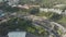 Panorama of the city of Kuala Lumpur and road junction. Malaysia. Aerial view.