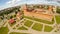 Panorama of the city of Lida with a castle. Aerial view.