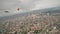 Panorama of the city of Manila from the window of a flying airplane. Shooting during the flight. Philippines.