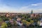 Panorama of the city of Olsztyn - bird`s eye view