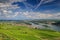 Panorama of the city of Ruedesheim from viewpoint Niederwalddenkmal