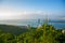 Panorama of the city of Sanya, a view of the city in the highest point, the island of the Phoenix.