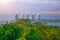 Panorama of the city of Sanya, a view of the city in the highest point, the island of the Phoenix.