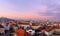 Panorama of the city skyline at sunset in Brno, Morawia