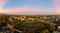 Panorama of the city skyline at sunset in Ostrava