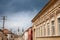 Panorama of the city of Sremski Karlovci, in Vojvodina, Serbia, with a typical vintage street with austro hungarian buildings