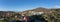 Panorama of the city Wernigerode with mountain Brocken