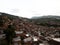 Panorama cityscape of colorful brick houses in Comuna 13 San Javier neighborhood poverty slum in Medellin Colombia