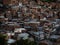 Panorama cityscape of colorful brick houses in Comuna 13 San Javier neighborhood poverty slum in Medellin Colombia