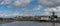Panorama cityscape of Limerick with the Shannon River and the Thomond Bridge