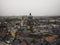 Panorama cityscape view of Cathedral Saint-Aubain de Namur church from fortress citadel Wallonia Belgium Europe