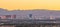 Panorama cityscape view of Las Vegas at sunset in Nevada, USA