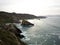 Panorama of cliff coast at El Banco mas bonito del mundo The best bank of the world Loiba bench Ortigueira Galicia Spain