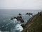 Panorama of cliff coast at El Banco mas bonito del mundo The best bank of the world Loiba bench Ortigueira Galicia Spain