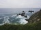 Panorama of cliff coast at El Banco mas bonito del mundo The best bank of the world Loiba bench Ortigueira Galicia Spain