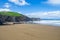 Panorama of the cliffs and the flysch of Zumaia, Basque Country