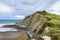 Panorama of the cliffs and the flysch of Zumaia, Basque Country