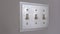 Panorama Close up of the wall mounted electrical light switch inside a house