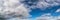 Panorama of cloudy day sky, natural background