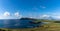 Panorama coastal landscape of the northern Dingle Peninsula with a view of Clogher Beach and the Dunurlin headland